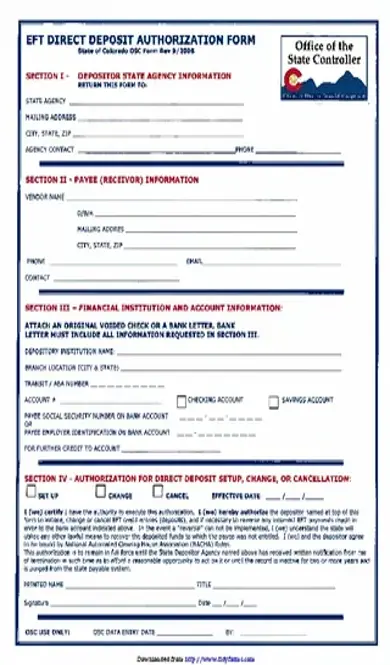 Colorado Direct Deposit Form 3