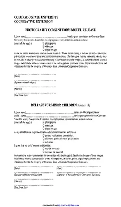 Colorado Model Release Form 3