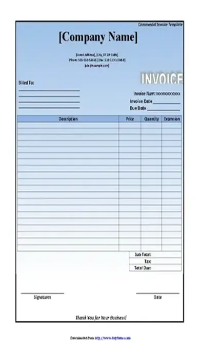 Commercial Invoice Template