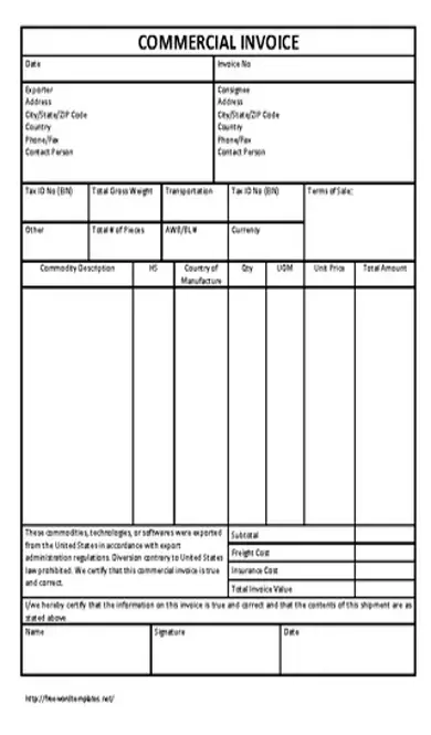 Commercial Invoice