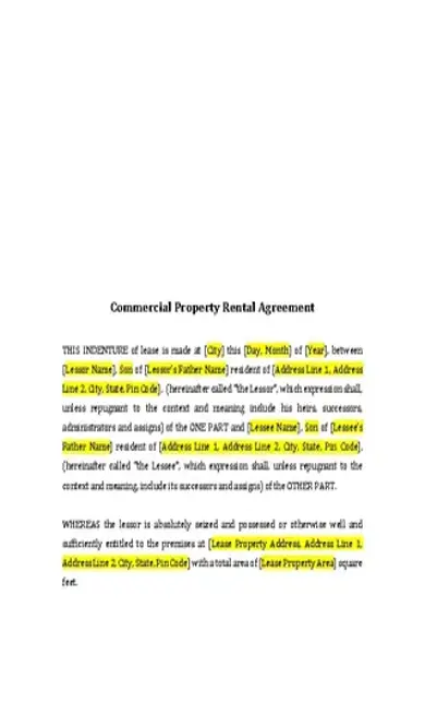 Commercial Property Rental Agreement