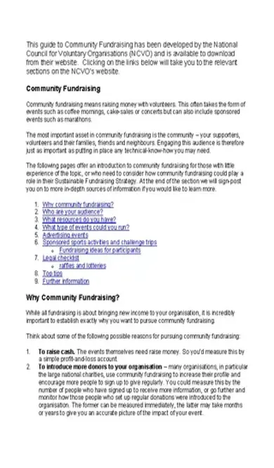 Community Fundraising Strategy Template