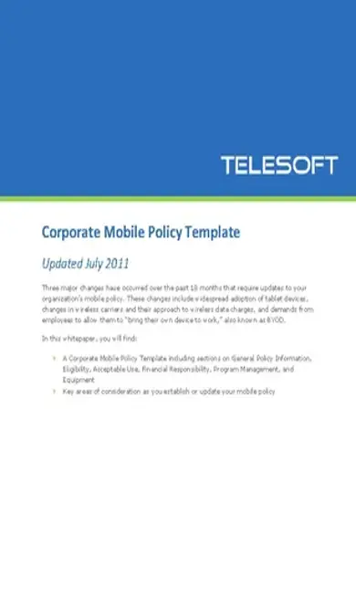 Company Cell Phone Policy Template