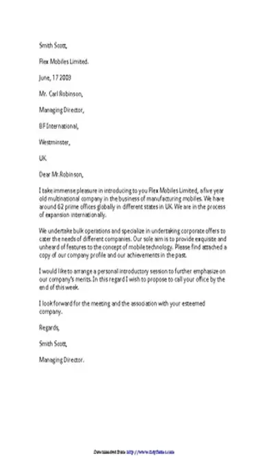 Company Introduction Letter