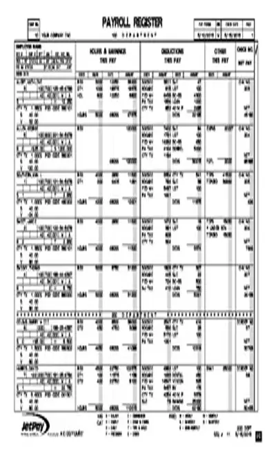 Company Payroll Register Template