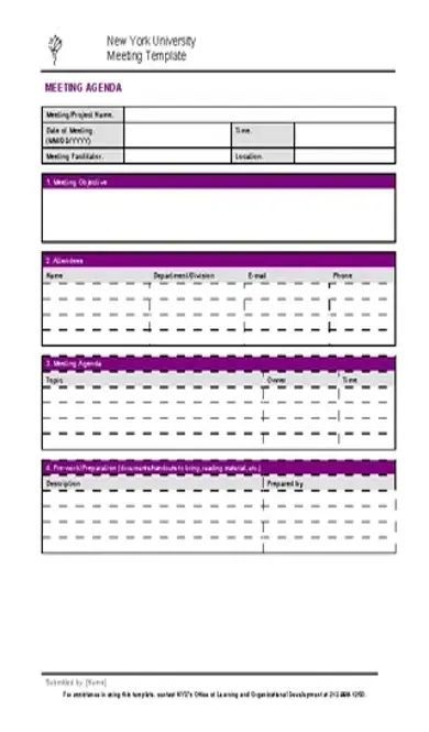 Company Project Meeting Agenda Template