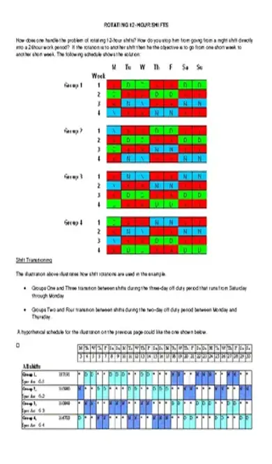 Company Rotating 12 Hour Shift Schedule Template