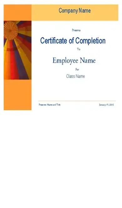 Company Training Certificate Template