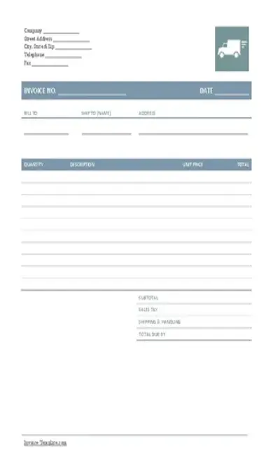 Company Trucking Invoice Template