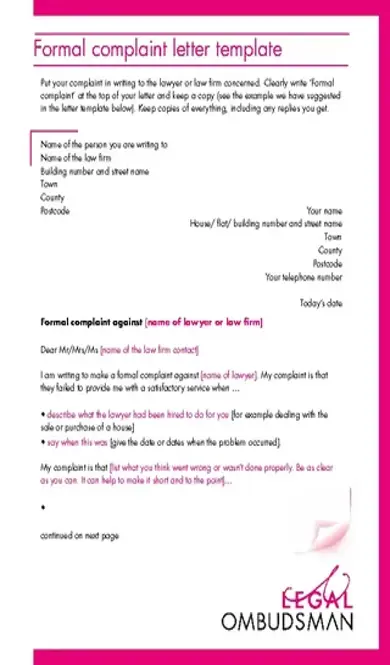 Complaint Letter Example