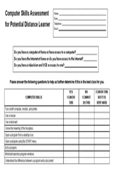 Computer Skills Assessment Template