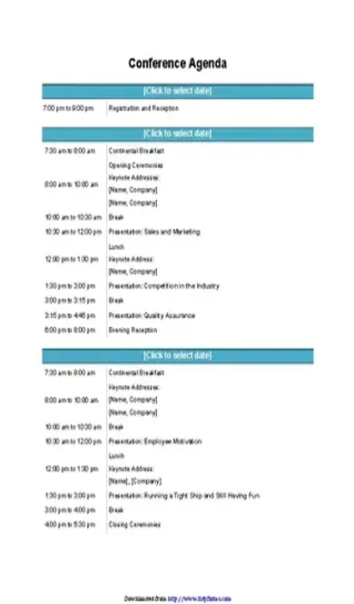 Conference Agenda Template 1