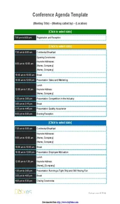 Conference Agenda Template 2