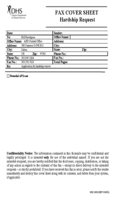 Confidential Fax Cover Sheet