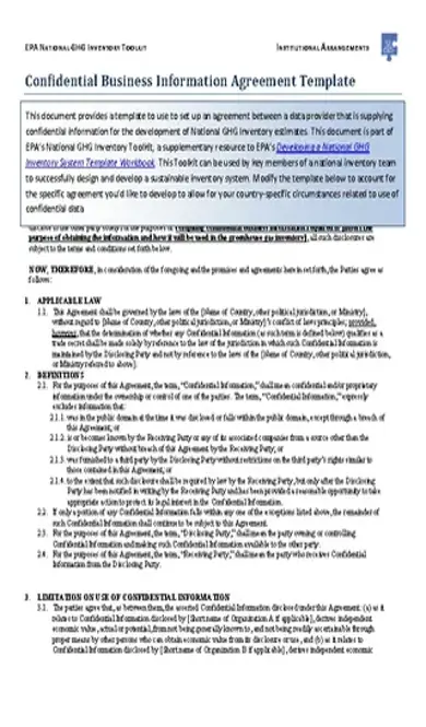 Confidentiality Agreement Microsoft Word Template