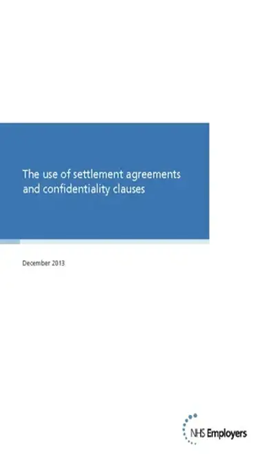 Confidentiality Settlement Agreement And Clauses