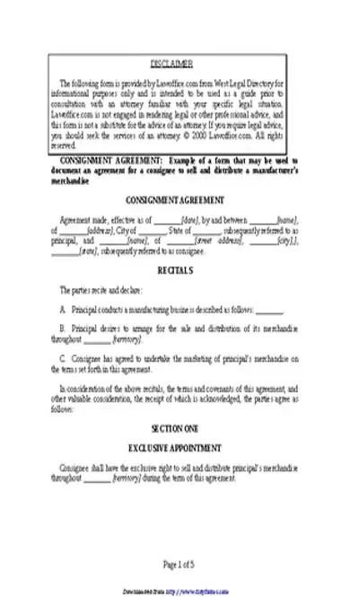 Consignment Agreement