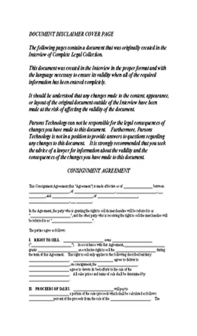 Consignment Contract