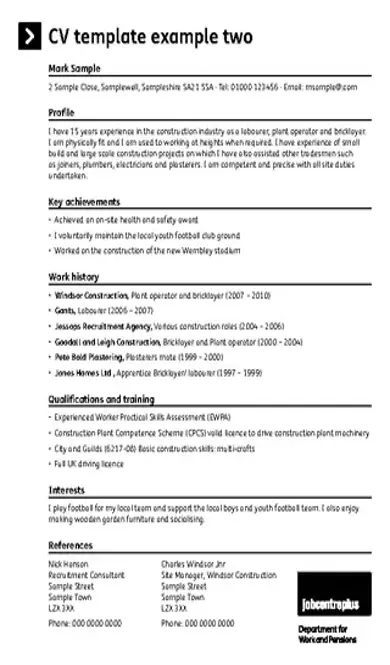 Construction Cv