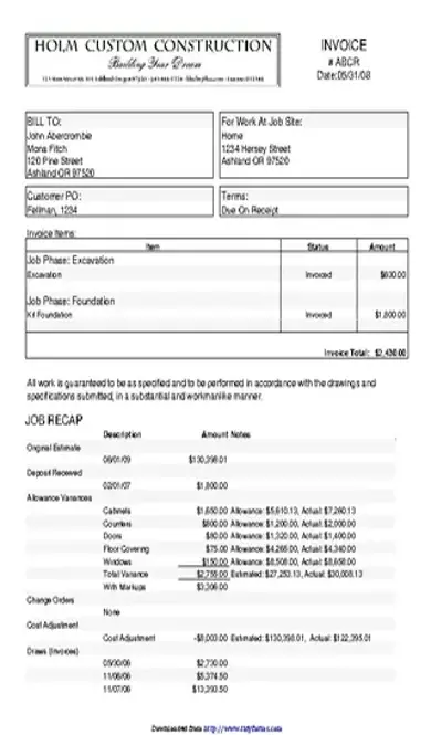 Construction Invoice