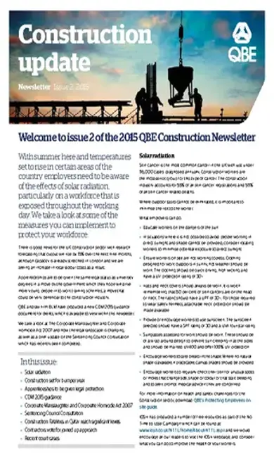 Construction Newsletter Issue