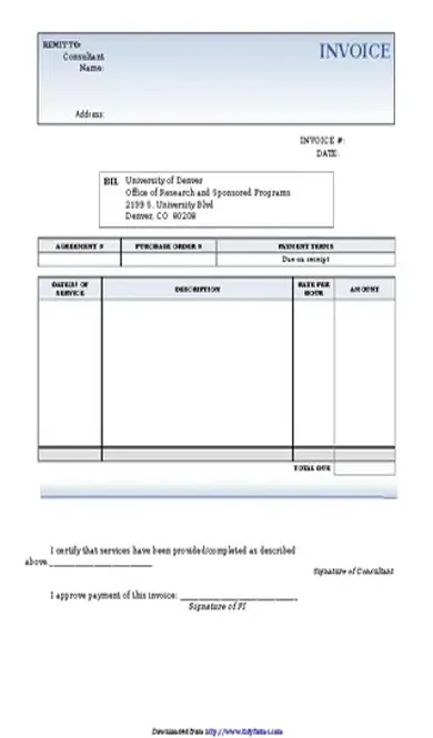 Consulting Invoice Template