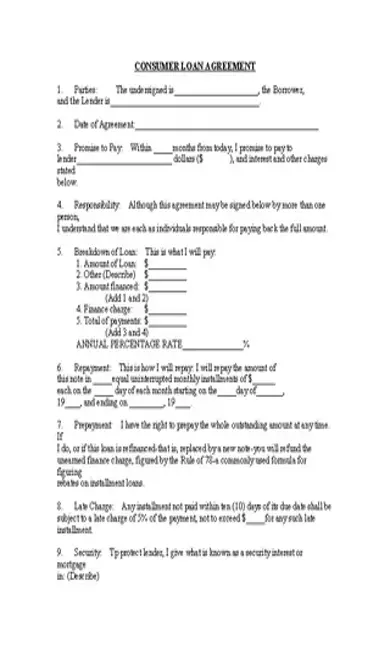 Consumer Loan Agreement