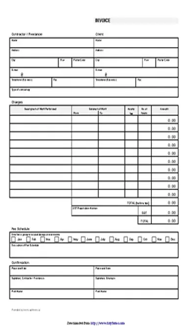 Contractor Freelancer Invoice