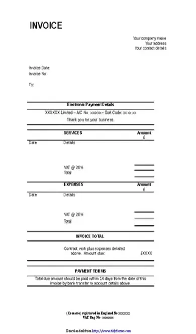 Contractor Invoice Template 1