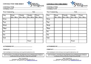 Contractor Timesheet Template