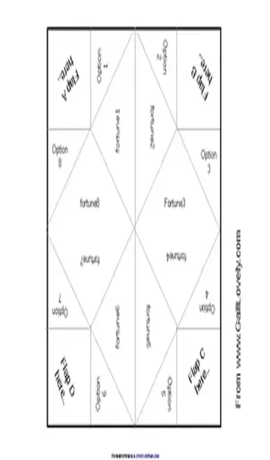 Cootie Catcher Template 1