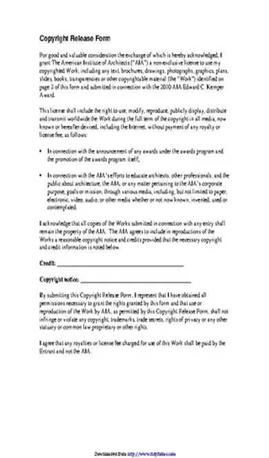 Copyright Release Form 1