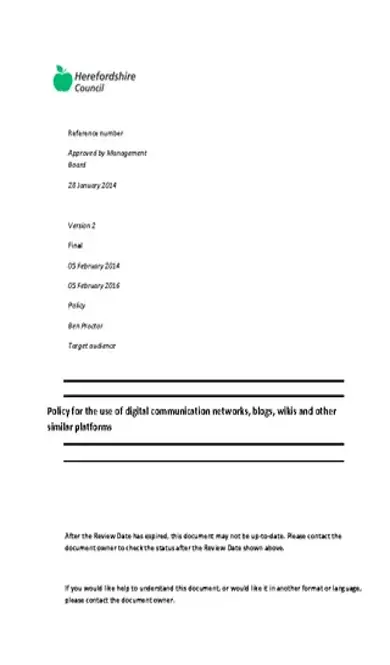 Corporate Social Media Policy Template