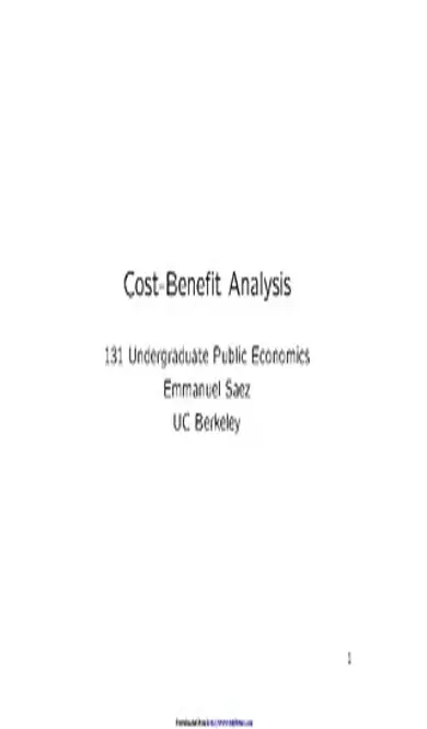 Cost Benefit Analysis Example 2