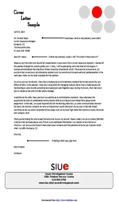 Cover Letter Sample