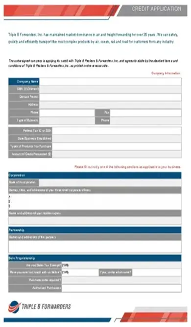 Credit Application Template