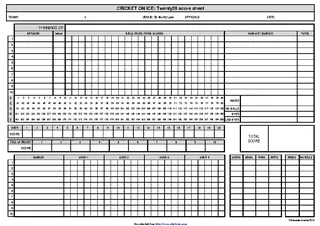 Cricket Score Sheet 2