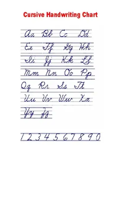 Cursive Writing Chart Example Download