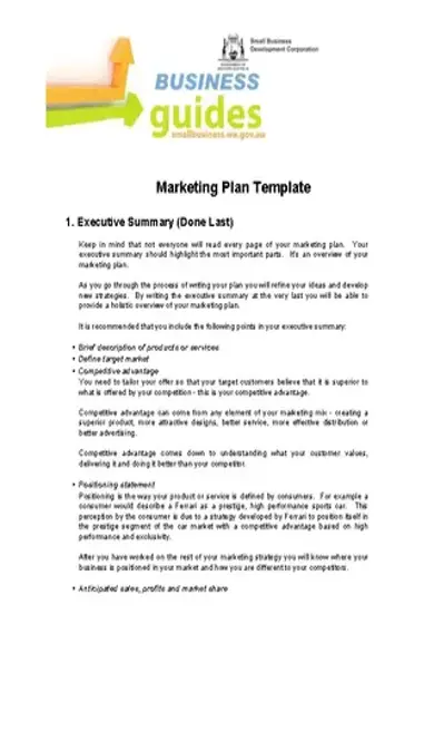 Customer Analysis Marketing Plan Template