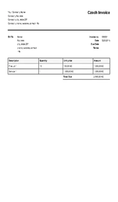 Czech Invoice Template