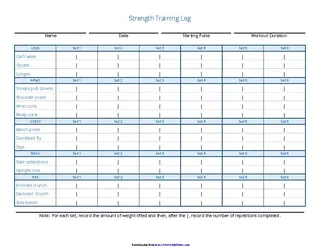 Daily Strength Training Log