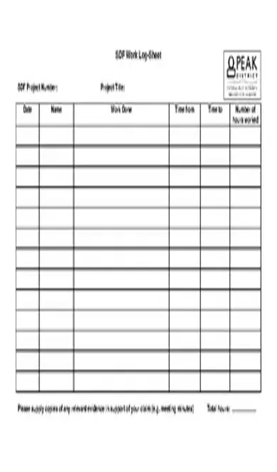 Daily Work Log Sheet Template