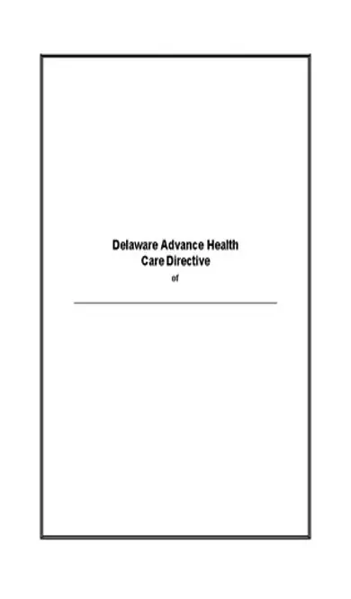 De Advanced Health Care Directive