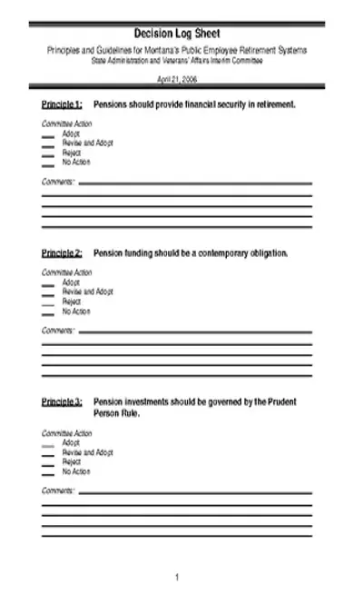 Decision Log Sheet Template