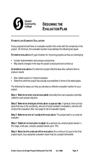 Designing Evaluation Plan