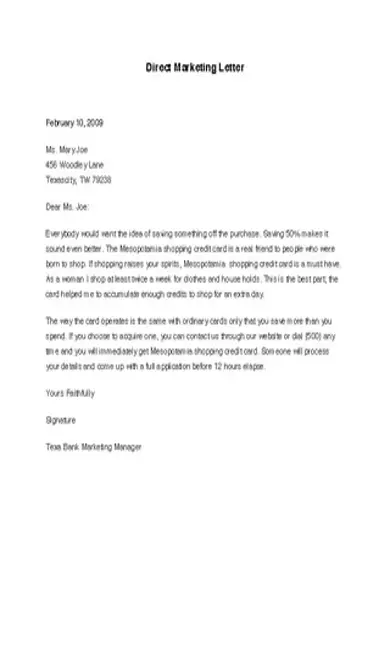 Direct Marketing Letter