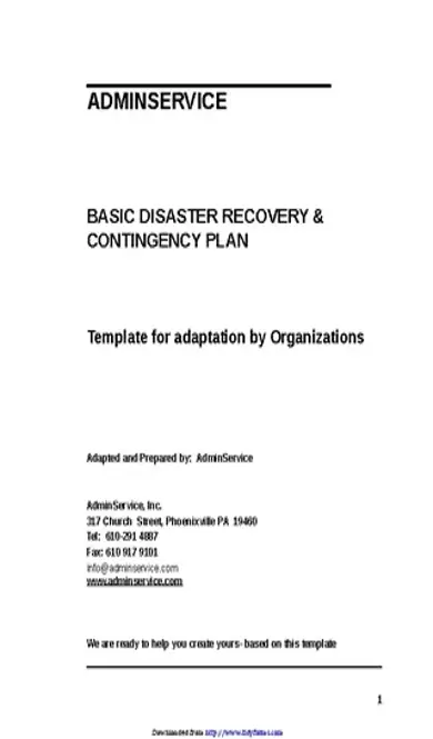 Disaster Recovery Plan Template 3