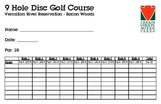 Disc Golf Scorecard