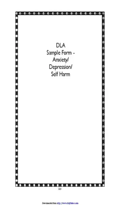 Dla Sample Form Anxiety Depression Self Harm