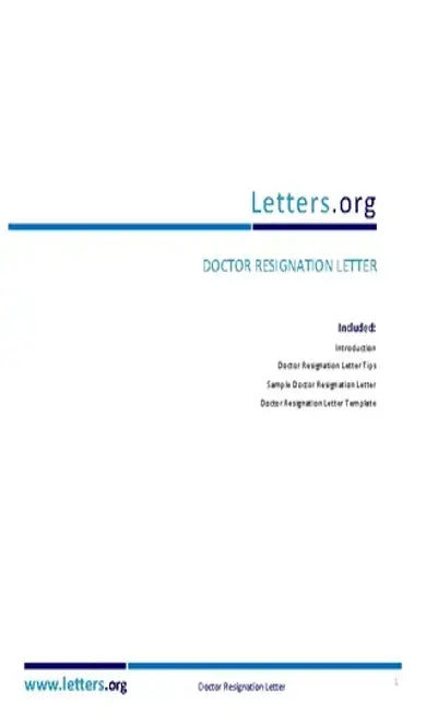 Doctor Resignation Letter Template